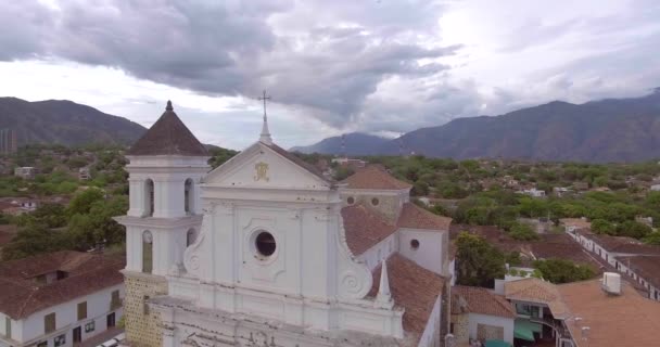Santa Antioquia Colombia Januari 2020 Lapangan Utama Kota Memiliki Air — Stok Video