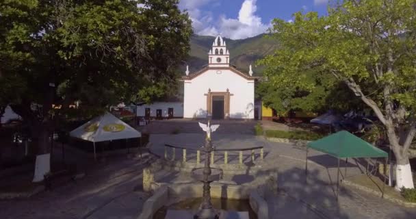 Olaya Antioquia Colombie Janvier 2020 Fontaine Milieu Place Minivan Garé — Video