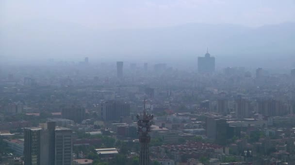 Cielo Ciudad Visto Con Mucho Humo Contaminación Ambiental Ciudad México — Vídeos de Stock