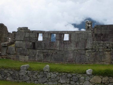 İnka Machu Picchu şehrinin antik kalıntıları