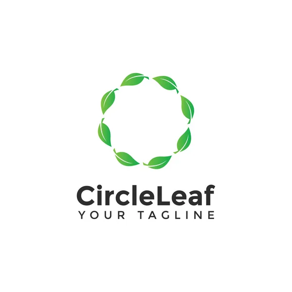 Mall för logotyp för cirkelblad — Stock vektor