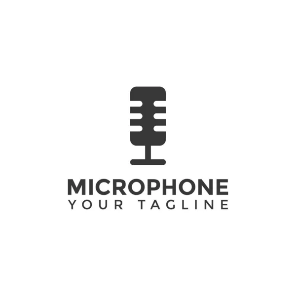 Modelo de design de logotipo de microfone simples —  Vetores de Stock