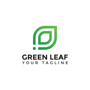 Basit Yeşil Yaprak Logo Tasarımı Şablonu
