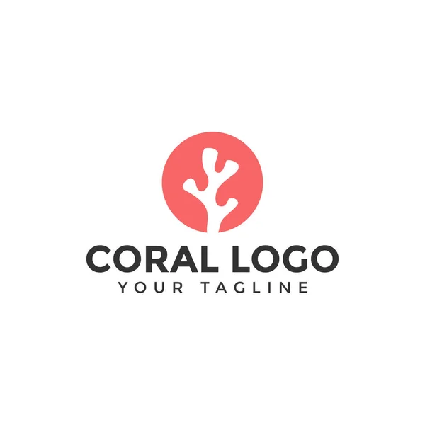 Enkel cirkel korall logotyp design mall — Stock vektor