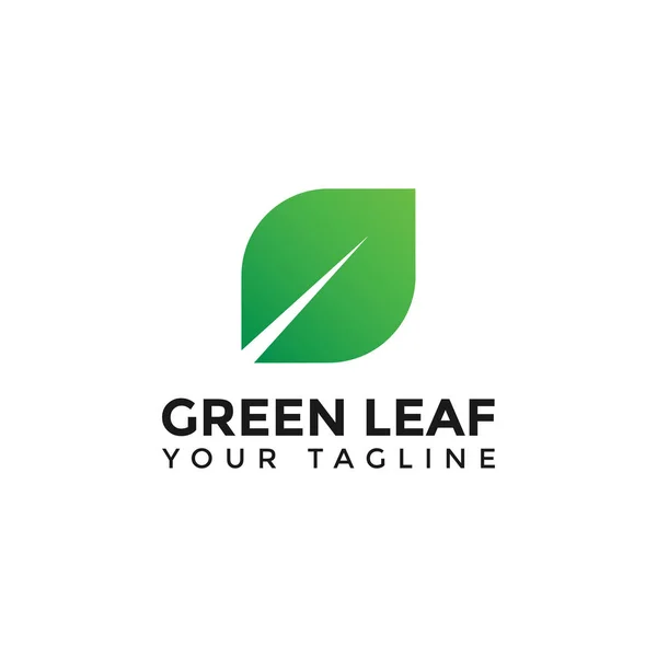Enkel grön blad logotyp Design Mall — Stock vektor