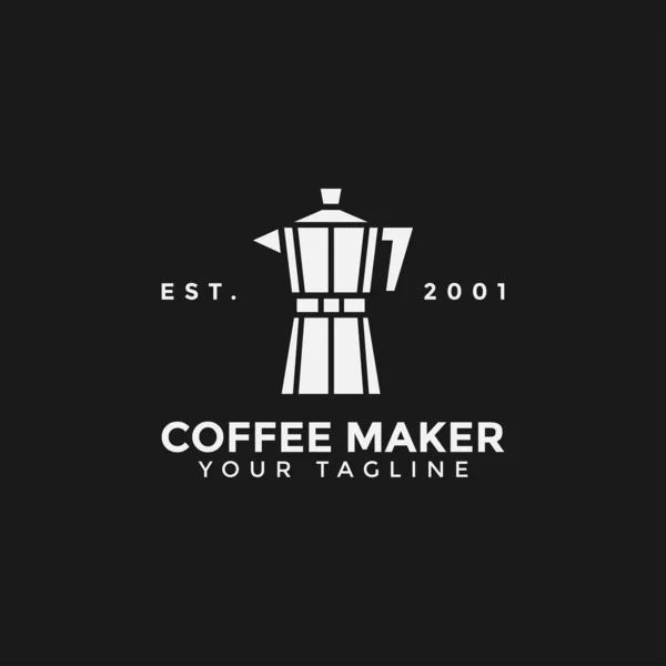 经典咖啡制造商Moka Pot标志设计模板 — 图库矢量图片