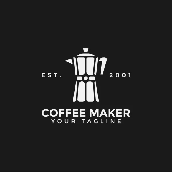 Plantilla de diseño de logotipo Moka Pot Cafetera clásica — Vector de stock