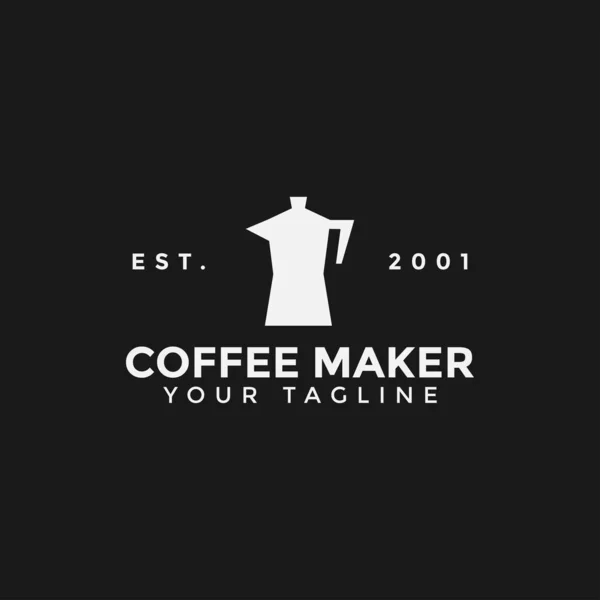 经典咖啡制造商Moka Pot标志设计模板 — 图库矢量图片