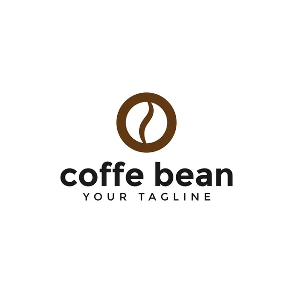 Początkowe pismo O Simple Coffee Bean Szablon Projekt logo — Wektor stockowy