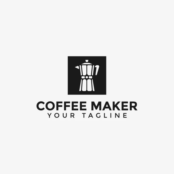 Plantilla de diseño de logotipo Moka Pot Cafetera clásica — Vector de stock