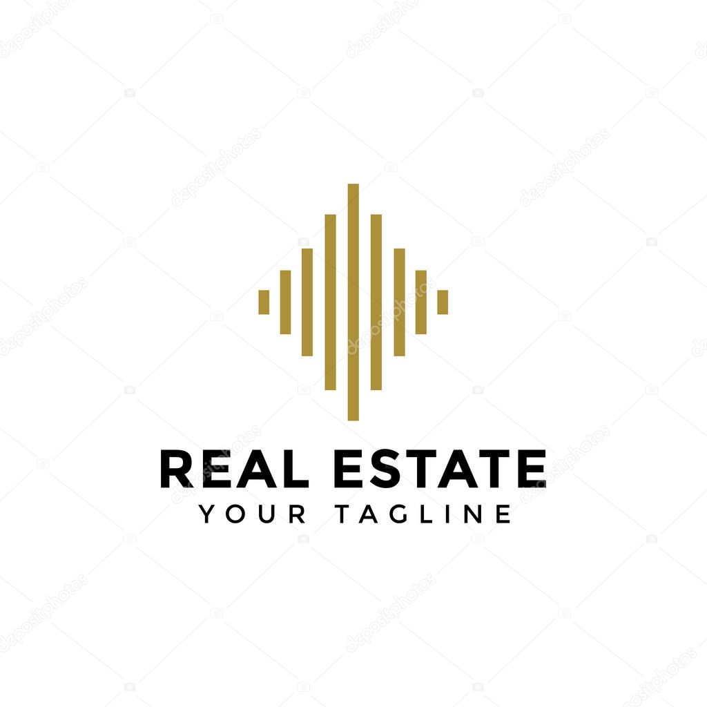 Illustration of Abstract Simple Elegant Real Estate Logo Line Design Template For Your Company