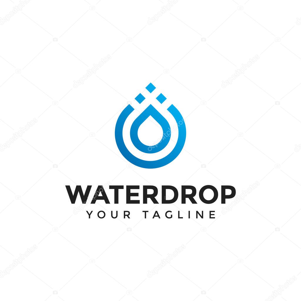 Illustration of Abstract Modern Water Drop Logo Line Design Template For Your Company