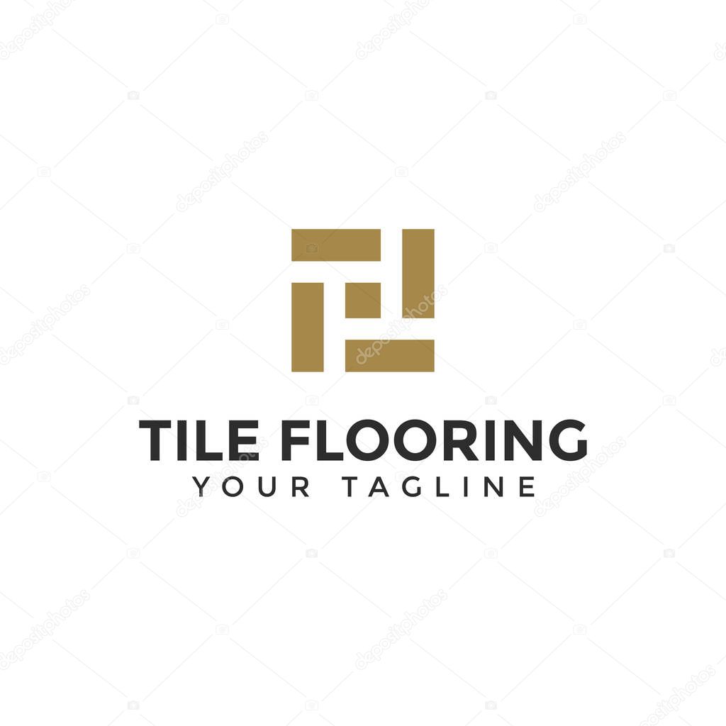 Elegant Tile Flooring Logo Design Template Illustration