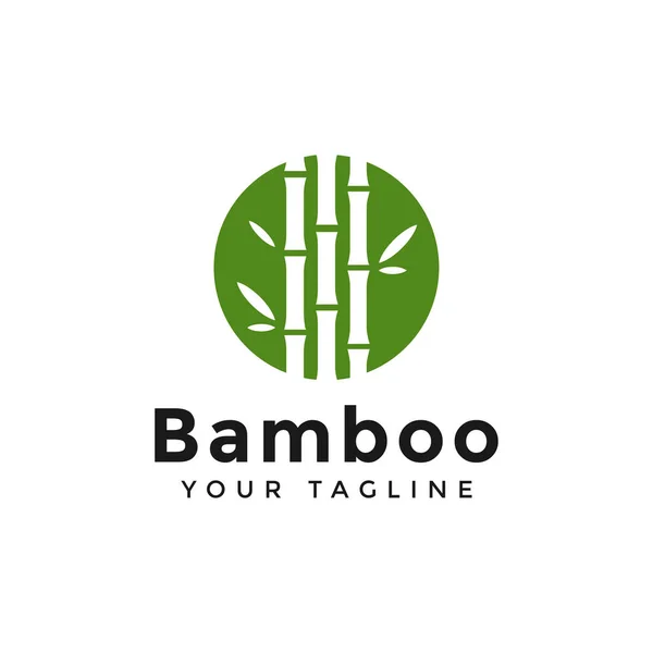 Cirkel Grön Bambu logotyp Design Mall — Stock vektor