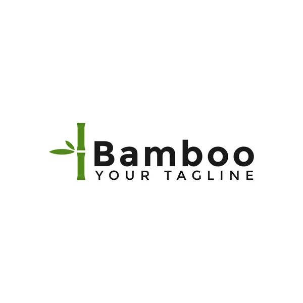Enkel grön bambu logotyp design mall — Stock vektor