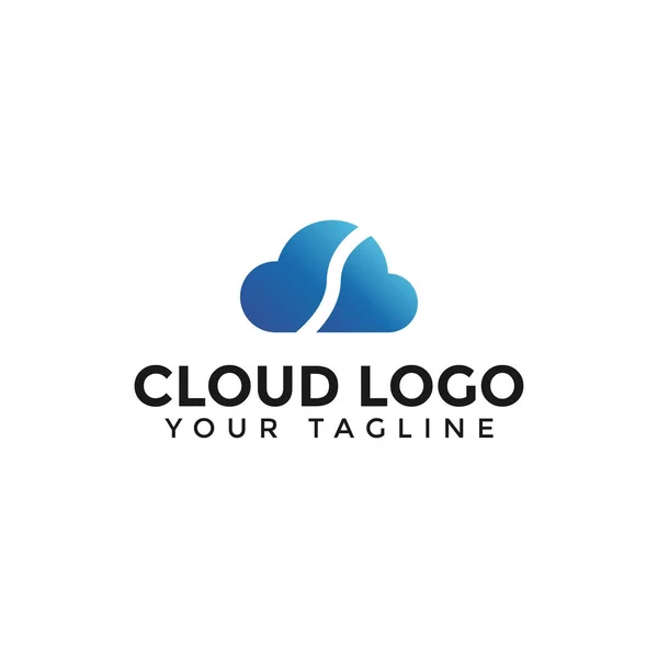 Simple Cloud Tech Logo Design Template — Stock Vector