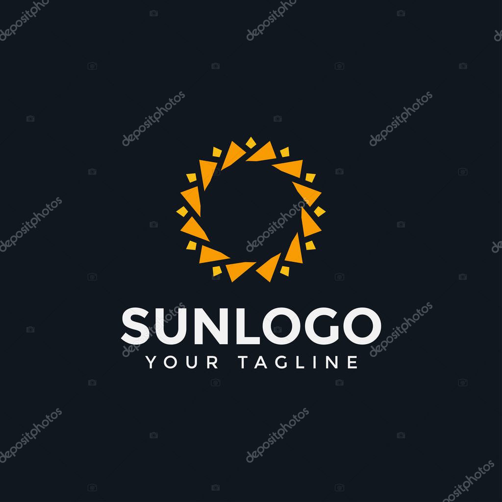 Abstract Sun Logo Design Template