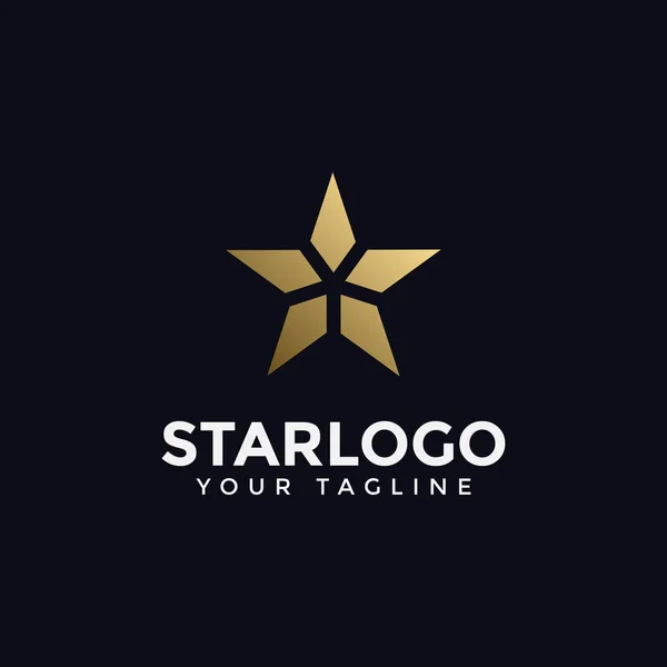 Plantilla de diseño de logotipo de estrella de oro abstracta de lujo — Archivo Imágenes Vectoriales