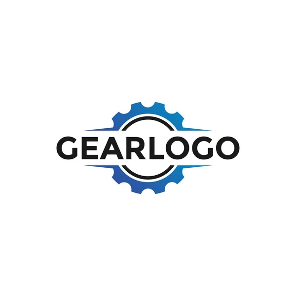 Mechanical Gear Badge Logo Design Template — Stock Vector