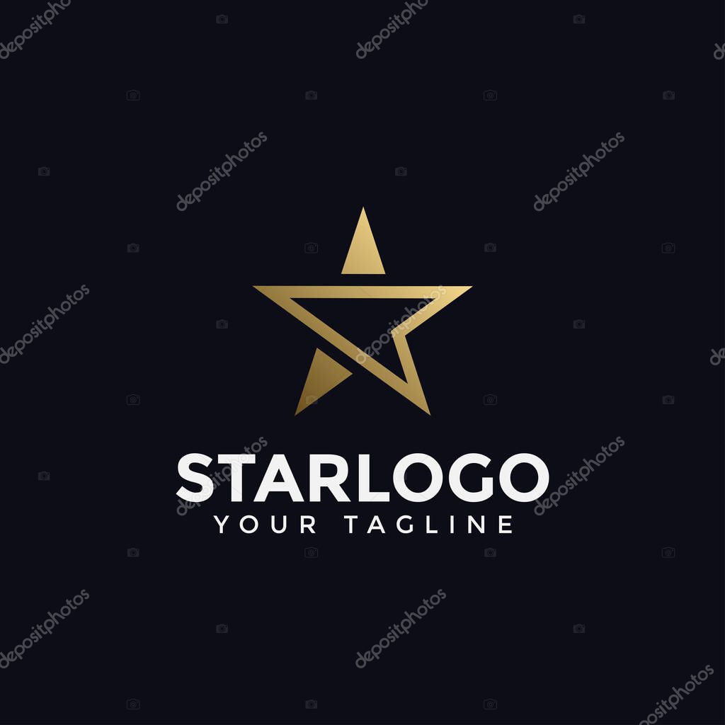 Luxury Abstract Gold Star Logo Design Template