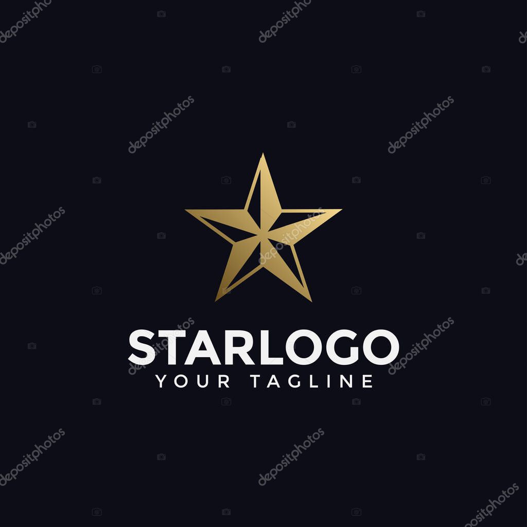 Luxury Abstract Gold Star Logo Design Template