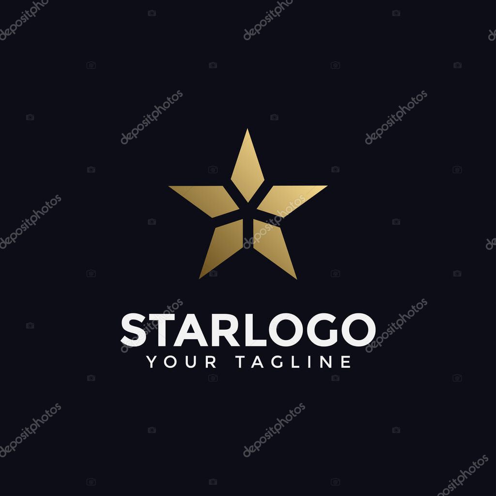 Luxury Abstract Gold Star Logo Design Template
