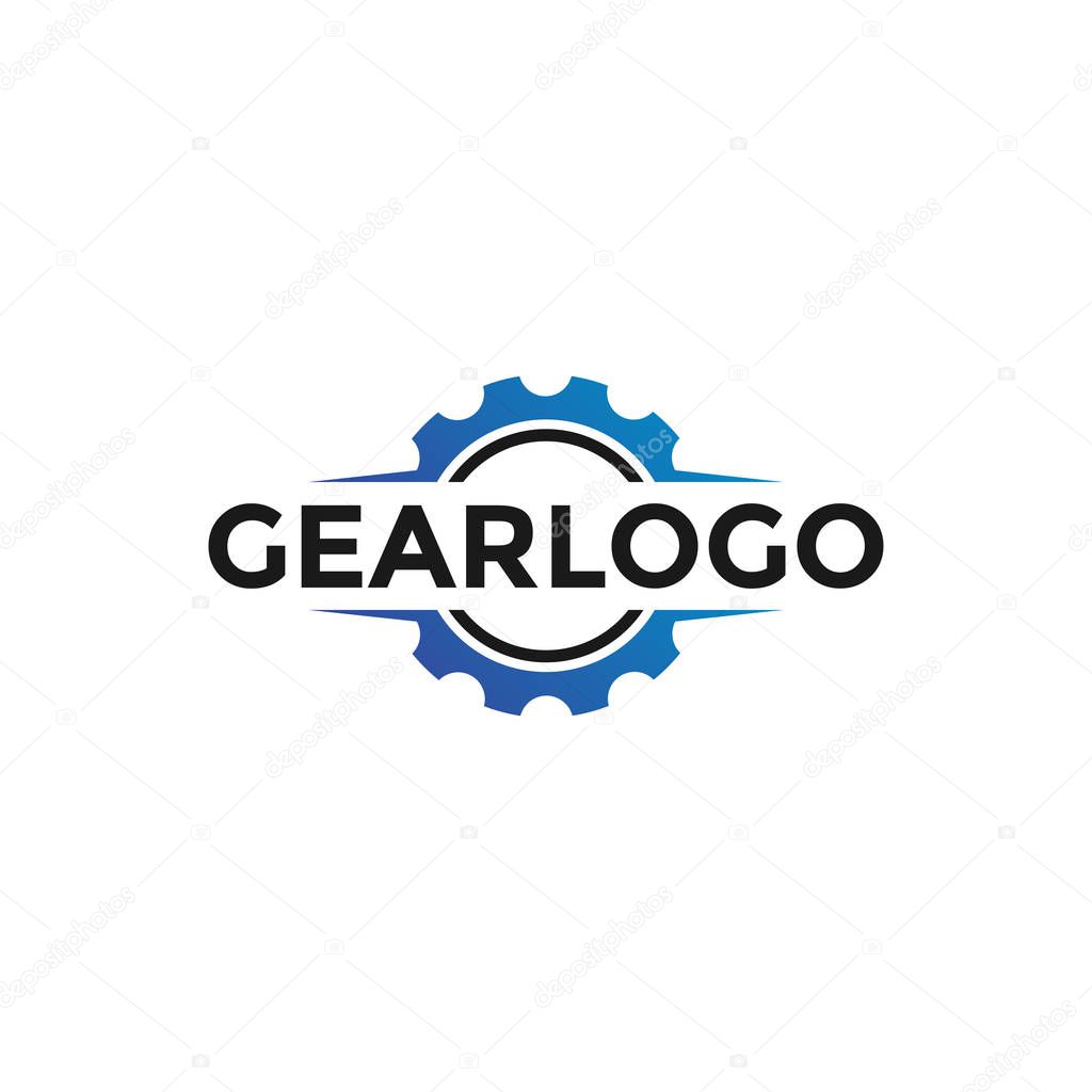 Mechanical Gear Badge Logo Design Template