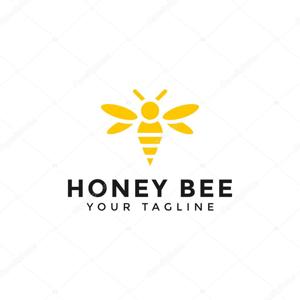 Honey Bee Logo Design Template