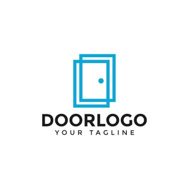 Basit Kapı Çizgisi Logo Tasarımı Şablonu