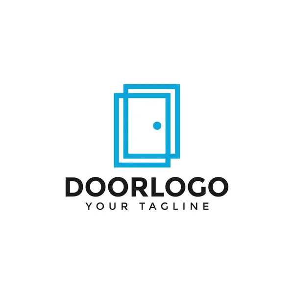Einfache Türlinie Logo Design-Vorlage — Stockvektor