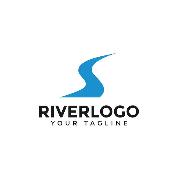 Initial of Letter S River, Creek Logo Design Template — Stock Vector
