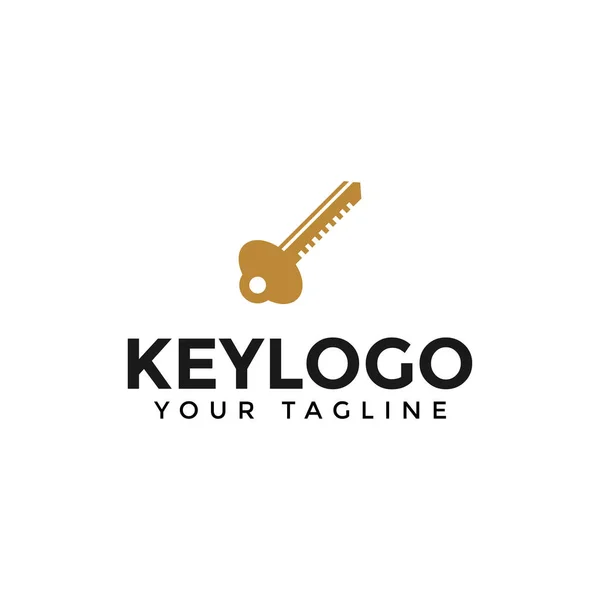 Golden Key Logo Design Template — Stock Vector