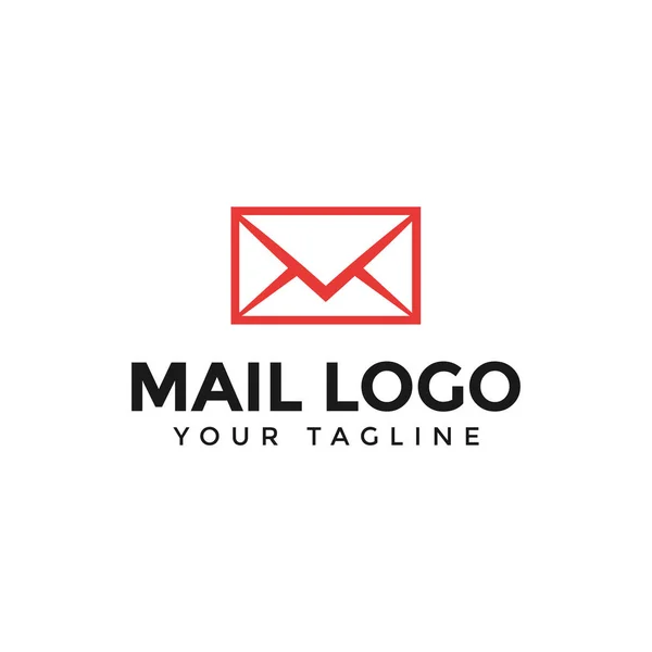 Mail, Meddelande, Kuvert, E-post linje Logotyp Design Mall — Stock vektor