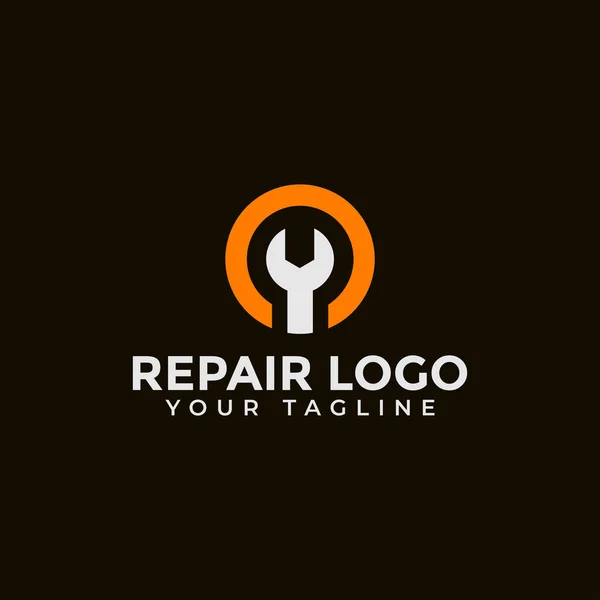Circle Wrench, Repair Service, Fix, Maintenance Logo Design — Stock Vector
