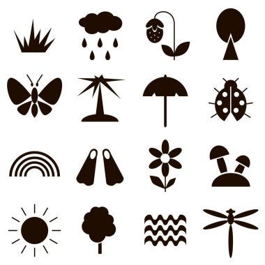 Yaza ilişkin simgeleri siyah ayarla