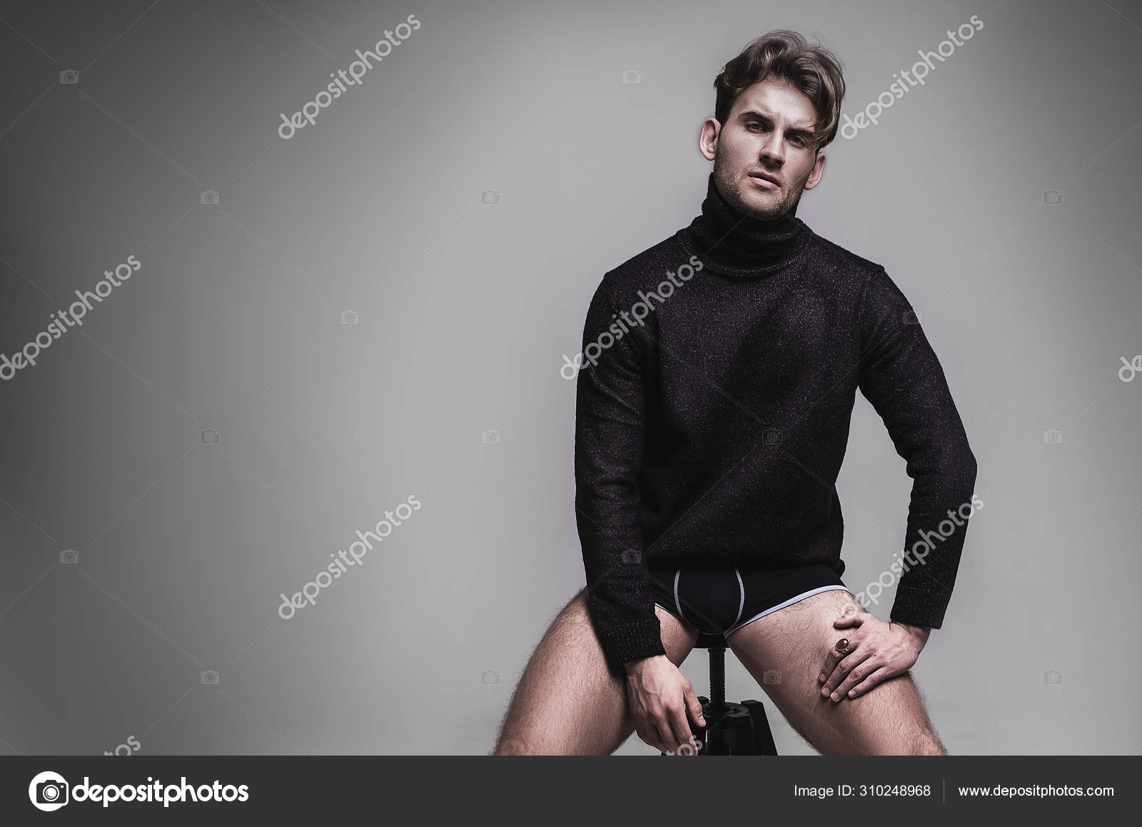 Handsome Guy Model Underwear Posing On Stock Photo 1547571704