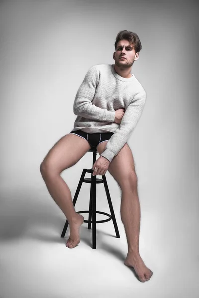 Manlig Modell Underkläder Snygg Man — Stockfoto