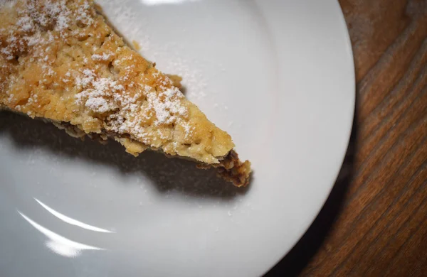 Pièce Gâteau Sur Une Planche Bois Brownie Est Gâteau Gâteau — Photo