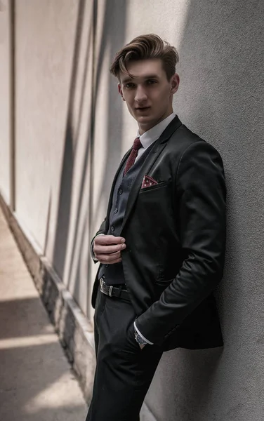 Business Businessman Success Man Worker Manager Suit Classic Clothes Elegant — Stock Photo, Image