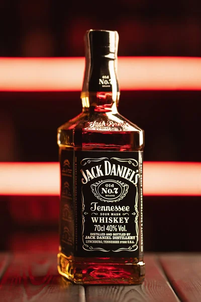 Kiev Ucrânia 2019 Jack Daniel Uma Marca Uísque Tennessee Uísque — Fotografia de Stock