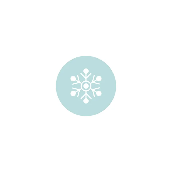 Векторная иллюстрация. Икона снежинка на синем фоне . — стоковый вектор