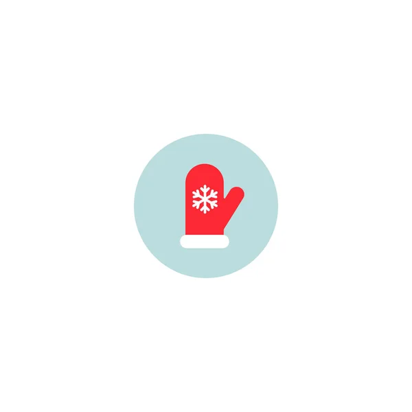 Vector isolated illustration. Christmas red mitten icon. — ストックベクタ
