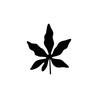 Vektör çizimi. Beyaz arkaplanda passiflora yaprağı.