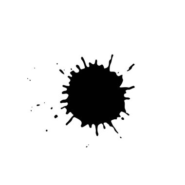Spreyle mürekkep lekesi. Vektör izole illüstrasyonu.