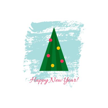 Mavi arka plan üzerinde Noel ağacı. Vektör çizim.