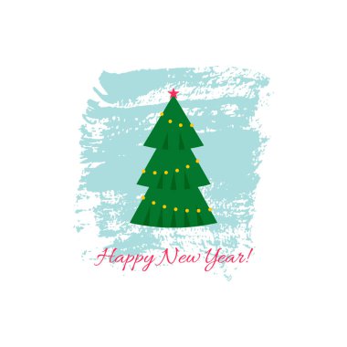 Mavi arka plan üzerinde Noel ağacı. Vektör çizim.