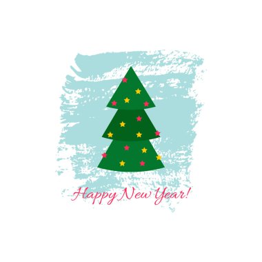 Mavi arka plan üzerinde Noel ağacı. Vektör çizim.