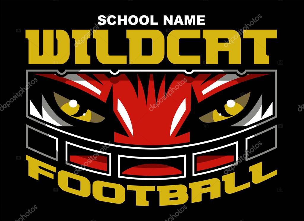 Wildcats football team design with mascot eye black for school, college or league