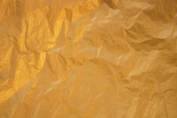 Abstracte Papieren Achtergrond Verkreukeld Geel Papier Close — Stockfoto