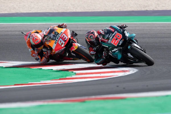 Marc Marquez Repsol Honda Csapat Hivatalos Teszt Során Motogp Misano — Stock Fotó